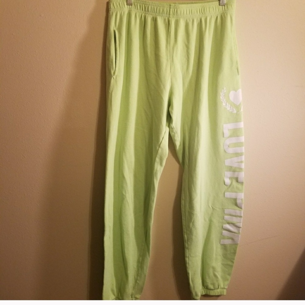 PINK Lime Green sweats! Size M